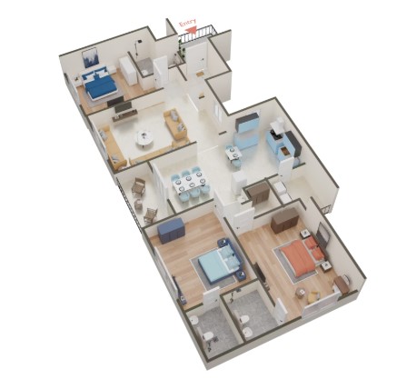 3 BHK Floor Plan